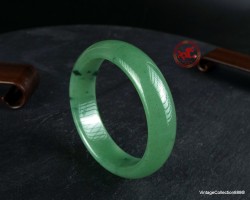 Green Aventurine Bangle 54.5mm - 2.14",  Green stone rigid bracelet,  Green Aventurine rigid bangle for women.