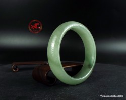 Brazalete de aventurina verde pálido de 57,8 mm (2,27 in), brazalete rígido de piedra verde pálido, brazalete rígido