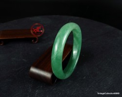 Brazalete de aventurina verde de 54 mm (2,1 in), brazalete rígido de piedra verde, brazalete rígido de aventurina verde