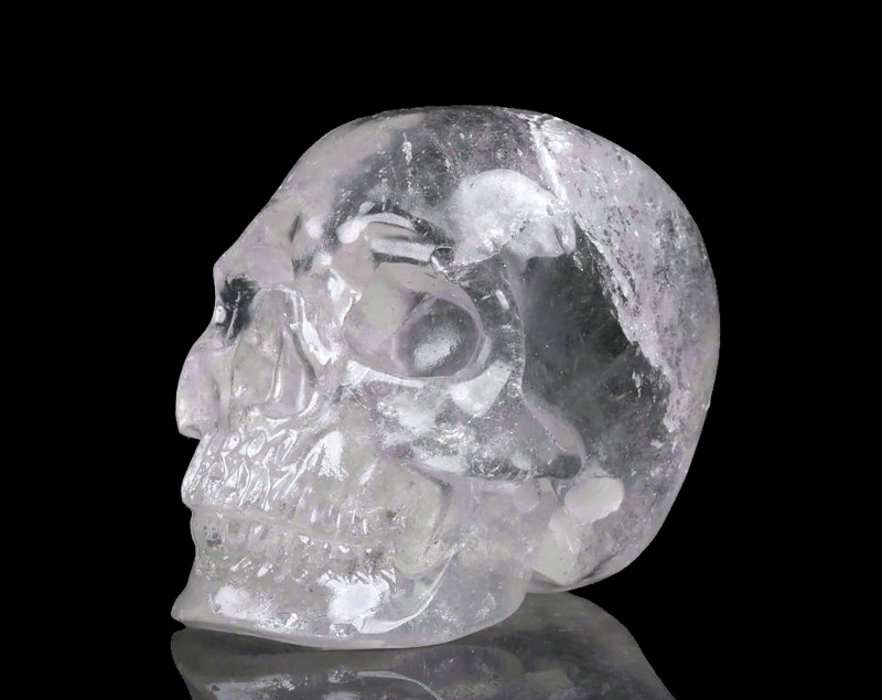 QUARTZ ROCK Crystal SKULL 2.0", carved Skull in natural Quartz Rock Crystal, clear Quartz Rock  2" - SKU66