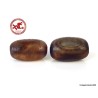 2x Old Tibetan Dzi Agate Beads with "3 Eyes" Pattern,  Tibetan agate prayer bead,  tribal Dzi beads,  tibetan amulet