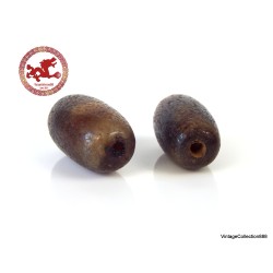 2x Old Tibetan Dzi Agate Beads "Tiger Tooth" Pattern, powerful dzi, Tibetan agate prayer bead, tribal Dzi beads