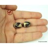 Two ancient,  very powerful and small Tibetan Dzi beads made of "Tiger Tooth" agate with very high energy