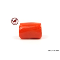 Large Red Coral Bead,  Red Coral Barrel Bead,  Pierced Red Coral Bead,  drilled red Coral bead of 4gr - 20ct