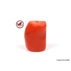 Large Red Coral Bead,  Red Coral Barrel Bead,  Pierced Red Coral Bead,  drilled red Coral bead of 3.38gr - 16.90ct