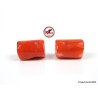 Cuentas grandes de coral rojo azafrán, juego de 2 cuentas de coral rojo en forma de barril, de 42,05 ct