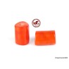 Large safron Red Coral Beads,  set of 2 Red Coral Barrel Beads,  Pierced Red Coral Beads,  drilled red  of 35.8ct - 7.17gr