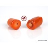 Large safron Red Coral Beads,  set of 2 Red Coral Barrel Beads,  Pierced Red Coral Beads,  drilled red  of 35.8ct - 7.17gr