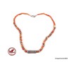 Gargantilla antigua de coral natural y plata. Collar étnico de Yemen Coral rojo y plata. Collar con amuleto Hirz