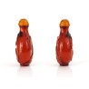 Old Chinese Snuff Bottle,  Snuff Bottle with bat and lotus flower carved in oranged red beeswax - SB105