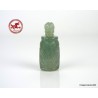 Antique Chinese SNUFF BOTTLE 20th Century Carved in Green Aventurine with Lotus Flower Patterns,  Qing Dynasty