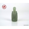 Antique Chinese SNUFF BOTTLE 20th Century Carved in Green Aventurine with Lotus Flower Patterns,  Qing Dynasty