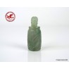 Antique Chinese SNUFF BOTTLE 20th Century Carved in Green Aventurine with Lotus Flower Patterns,  Qing Dynasty