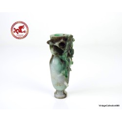 Chinese Snuff Bottle Jade carved, Rare and Ancient 19th Century of Qing Dynasty with a bird on branches & flowers