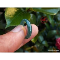 Anillo de jadeíta verde natural, tamaño 6-16,6 mm, anillo de jadeíta certificado. Anillo de jade para mujer y niña.