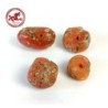 Lote 4 Cuentas de coral rojo natural antiguo de 66 quilates - 13 g, cuentas de coral rojo antiguas extraídas